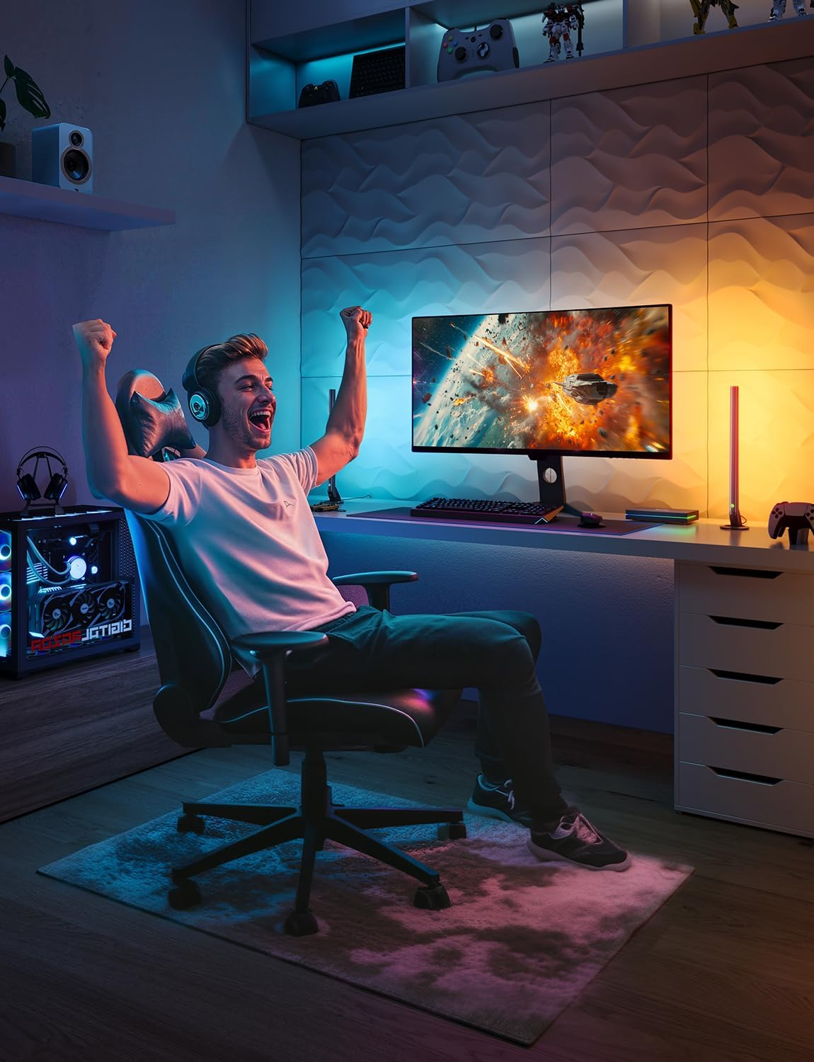 Govee HDMI 2.1 Sync Box Kit 2, Includes AI Sync Box, Light Bars, and Monitor Backlight Govee HDMI 2.1 Sync Box Kit 2, Includes AI Sync Box, Light Bars, and Monitor Backlight